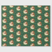 Retro Santa Wrapping Paper Cadeaupapier (Vlak)