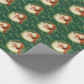 Retro Santa Wrapping Paper Cadeaupapier (Hoek)