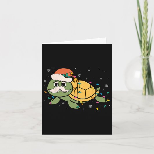 Retro Santa Zee Schildpad Kerstverlichting Oceaan Kaart (Voorkant)
