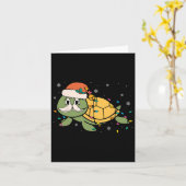 Retro Santa Zee Schildpad Kerstverlichting Oceaan Kaart (Gele Bloem)