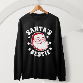 Retro Santa's Bestie Modern Black Mannen Kerstmis Trui