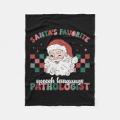 Retro Santa's Favorite Speech Language Christmas S Fleece Deken (Voorkant)