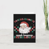 Retro Santa's Favorite Speech Language Christmas S Kaart (Voorkant)