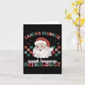 Retro Santa's Favorite Speech Language Christmas S Kaart (Gele Bloem)