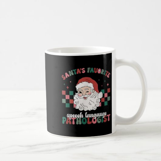 Retro Santa's Favorite Speech Language Christmas S Koffiemok (Rechts)