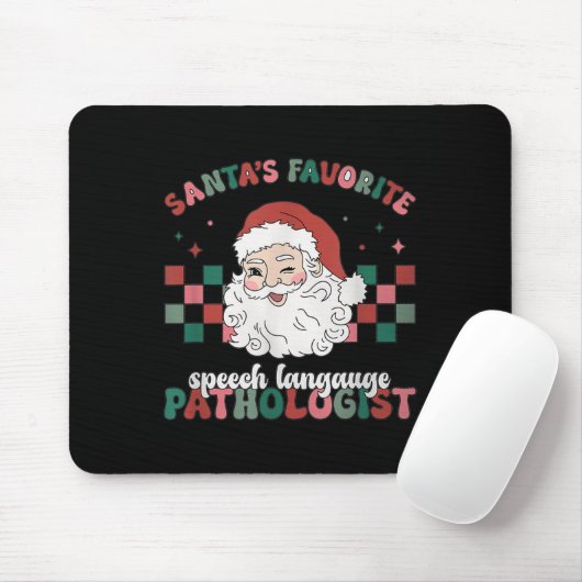 Retro Santa's Favorite Speech Language Christmas S Muismat (Met muis)