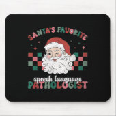 Retro Santa's Favorite Speech Language Christmas S Muismat (Voorkant)