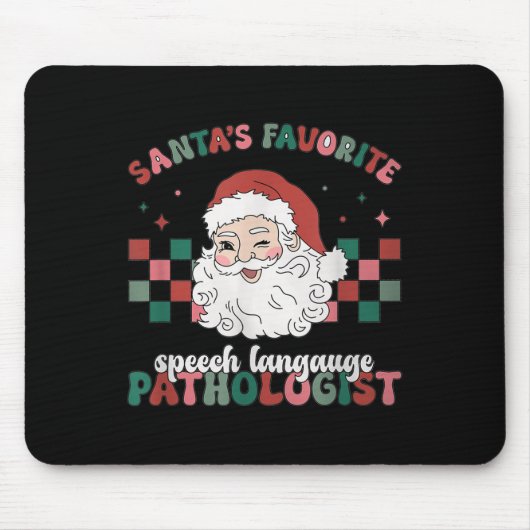 Retro Santa's Favorite Speech Language Christmas S Muismat (Voorkant)