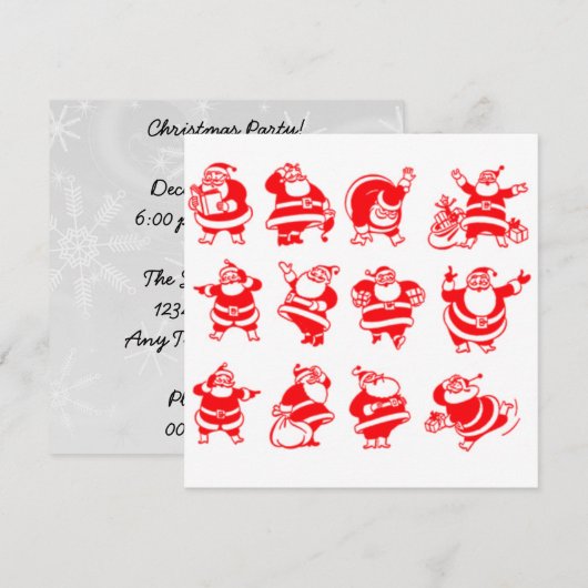 Retro Santas Kaart (Voorkant / Achterkant)