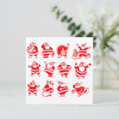 Retro Santas Kaart (Staand voorkant)