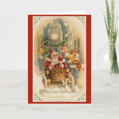 Retro Santa's kerstkaart 's middags Feestdagen Kaart (Voorkant)