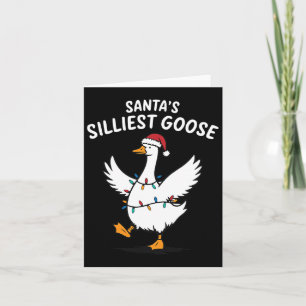 Retro Santa's Silliest Goose Kerst Gekke Gans Kaart