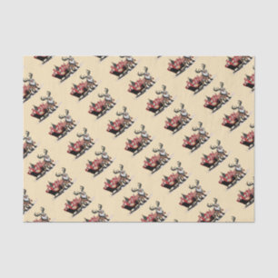 Retro Santa's Sleigh Christmas Tissuepapier