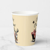 Retro Santa's Sleigh Papieren Bekers (Rechts)