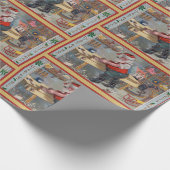 -Retro Santa's Speelgoed Cadeaupapier (Hoek)