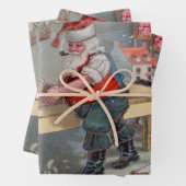 -Retro Santa's Speelgoed Inpakpapier Vel (In situ)
