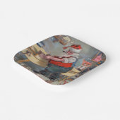 -Retro Santa's Speelgoed Papieren Bordje (Gebogen)