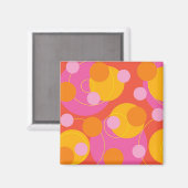 Retro sappige roze magneet (Voorkant / Achterkant)