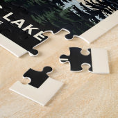 Retro Saranac Lake | New York Reizen Legpuzzel (Zijkant)