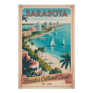 Retro Sarasota Florida Reisposter Perfect Poster