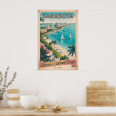 Retro Sarasota Florida Reisposter Poster (Keuken)