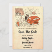  Retro Sarcasm Funny Wedding Save the Date Kaart (Voorkant)