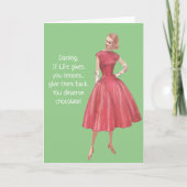 Retro Sarcastic Woman - Als het leven je leemten g Kaart (Voorkant)