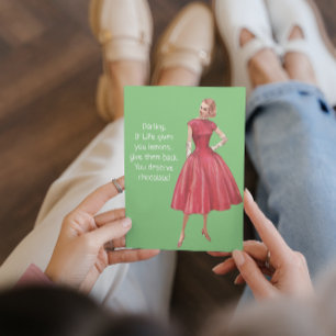 Retro Sarcastic Woman - Als het leven je leemten g Kaart