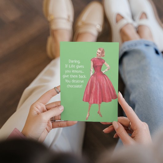 Retro Sarcastic Woman - Als het leven je leemten g Kaart