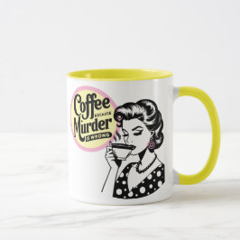 Retro Sarcastische Mok - Koffie omdat