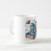 Retro Sardine Astronaut Grappige Mok (Voorkant links)