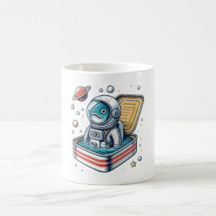 Retro Sardine Astronaut Grappige Mok