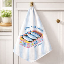 Retro Sardine Familie Aangepaste Naam Kust