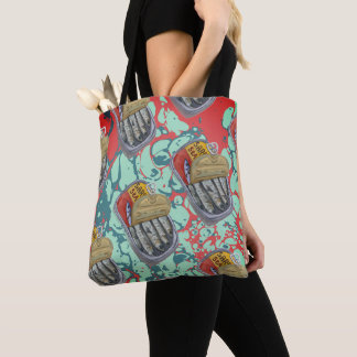 Retro Sardineblik Illustratie Abstracte Olie Tote Bag
