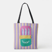 Retro Sardineblik Illustratie Gestreept Tote Bag (Achterkant)