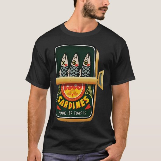 Retro Sardineblik Illustratie T-shirt (Voorkant)