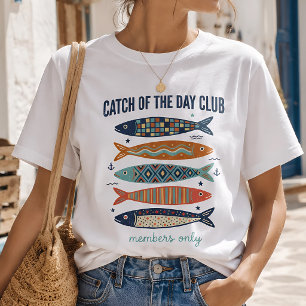 Retro Sardines Grafische Club 'Catch of the Day' T T-shirt