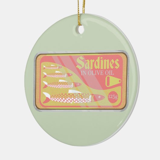 Retro-sardines-Poster Keramisch Ornament (Links)