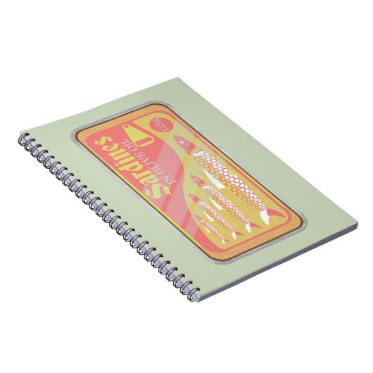 Retro-sardines-Poster Notitieboek (Rechterzijde)