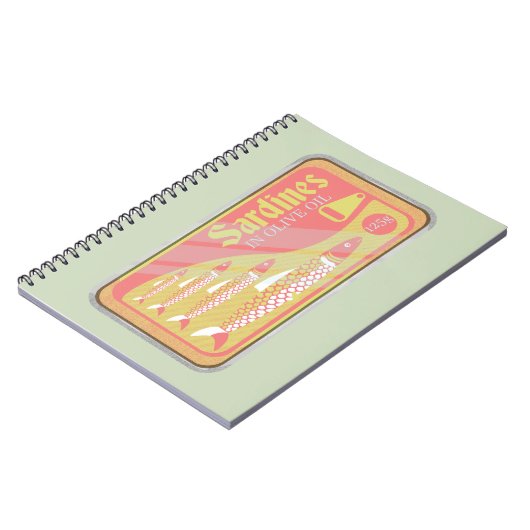 Retro-sardines-Poster Notitieboek (Linkerzijde)