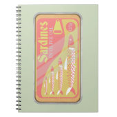 Retro-sardines-Poster Notitieboek (Voorkant)