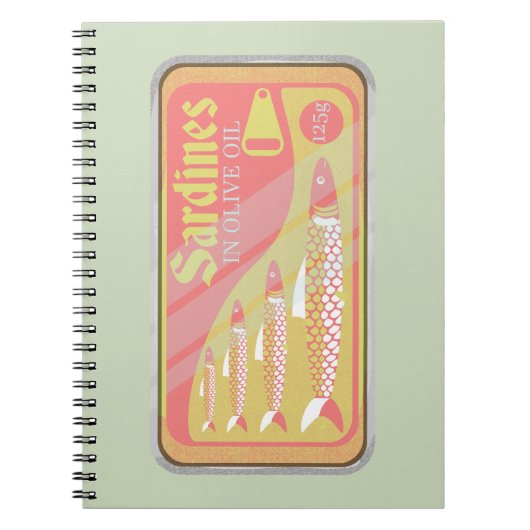 Retro-sardines-Poster Notitieboek (Voorkant)