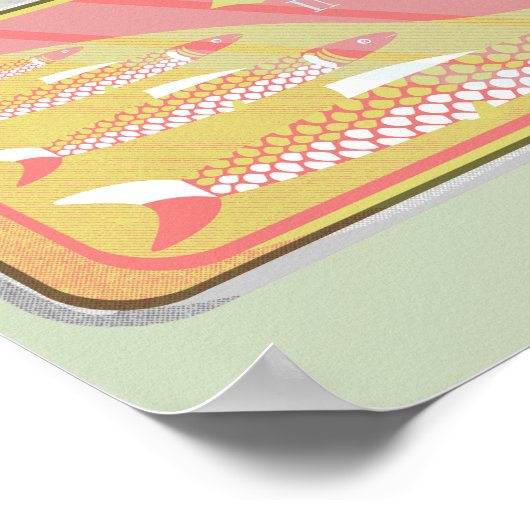 Retro-sardines-Poster Poster (Hoek)