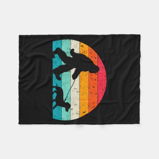Retro Sasquatch Lover Doxie Wiener Dog Walker Bigf Fleece Deken (Voorkant (Horizontaal))