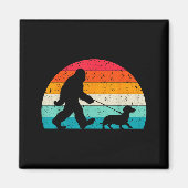 Retro Sasquatch Lover Doxie Wiener Dog Walker Bigf Magneet (Voorkant)
