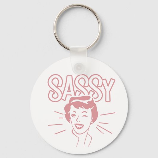 Retro Sassy Attitude Sleutelhanger (Voorkant)