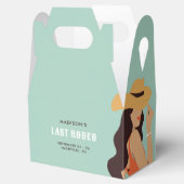 Retro Sassy Laatste Rodeo Roze Groene Bachelorette Bedankdoosjes (Geopend)