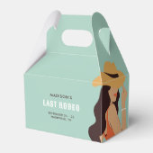 Retro Sassy Laatste Rodeo Roze Groene Bachelorette Bedankdoosjes (Voorkant Zijde)