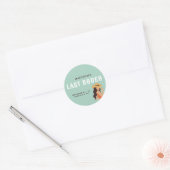 Retro Sassy Laatste Rodeo Roze Groene Bachelorette Ronde Sticker (Envelop)