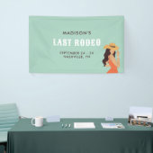 Retro Sassy Laatste Rodeo Roze Groene Bachelorette Spandoek (Beurs)